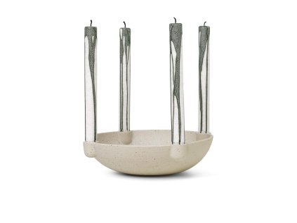 Keramický adventní svícen "Light Grey" ferm Living
