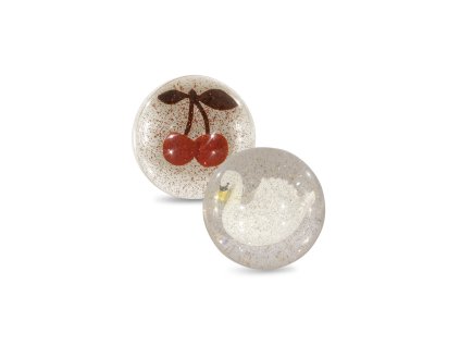 Třpytivá sada hopíků "Cherry / Swan" Konges Sløjd - s 3D labutí a třešničkami