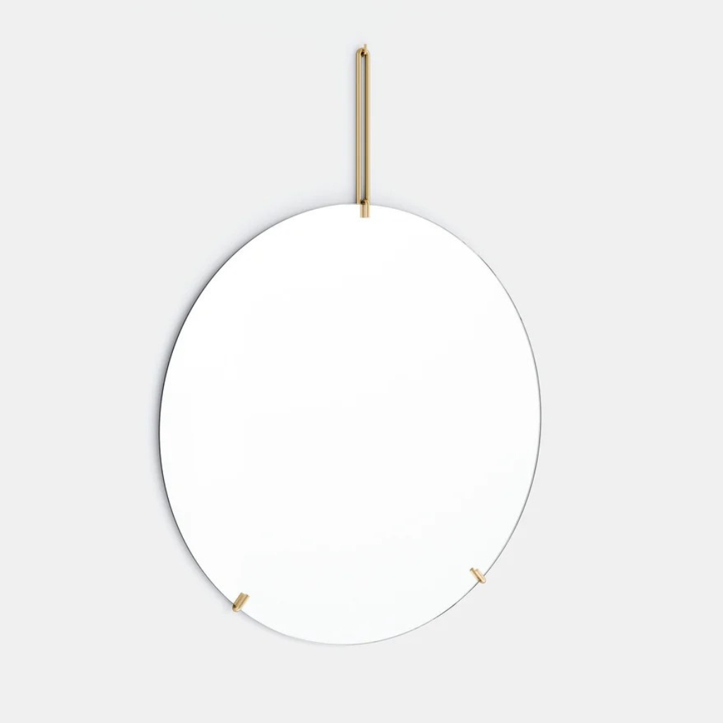 Kulaté nástěnné zrcadlo Ø70 cm "Brass" MOEBE