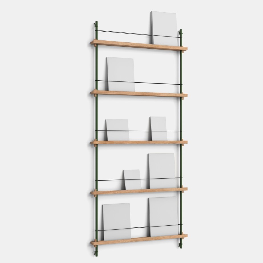 Policový systém Magazine "MS.180.1." MOEBE BARVA: Oak / Pine Green