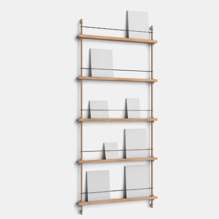 Policový systém Magazine "MS.180.1." MOEBE BARVA: Oak / Warm Grey