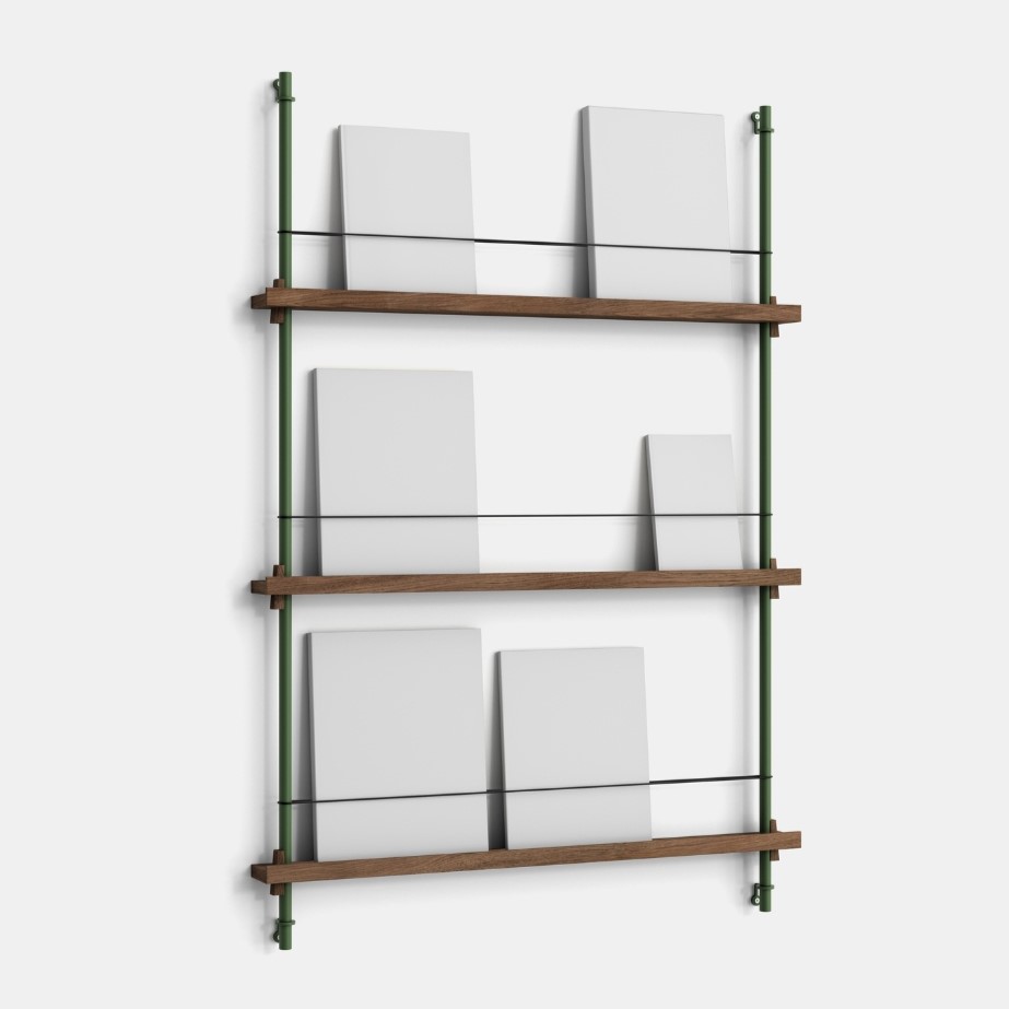 Policový systém Magazine "MS.115.1." MOEBE BARVA: Smoked Oak / Pine Green