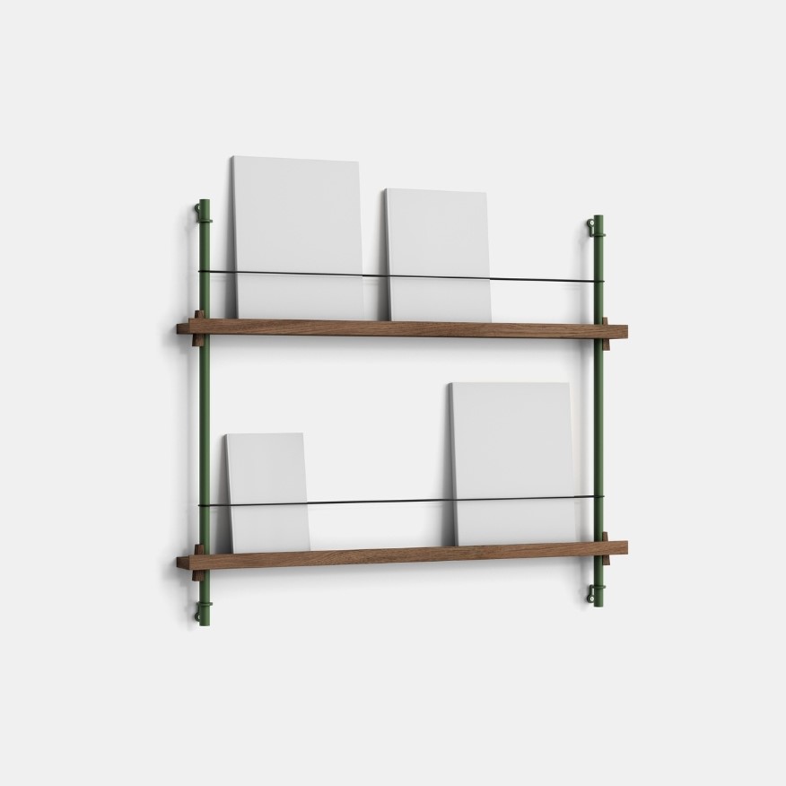 Policový systém Magazine "MS.65.1." MOEBE BARVA: Smoked Oak / Pine Green