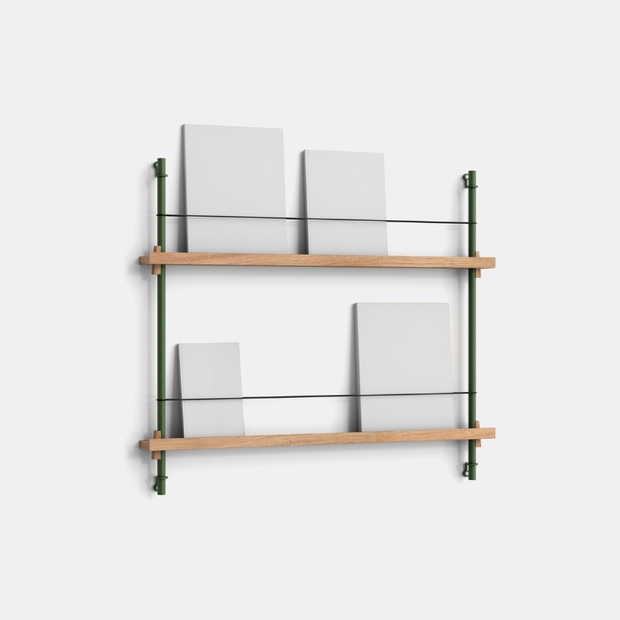Policový systém Magazine "MS.65.1." MOEBE BARVA: Oak / Pine Green