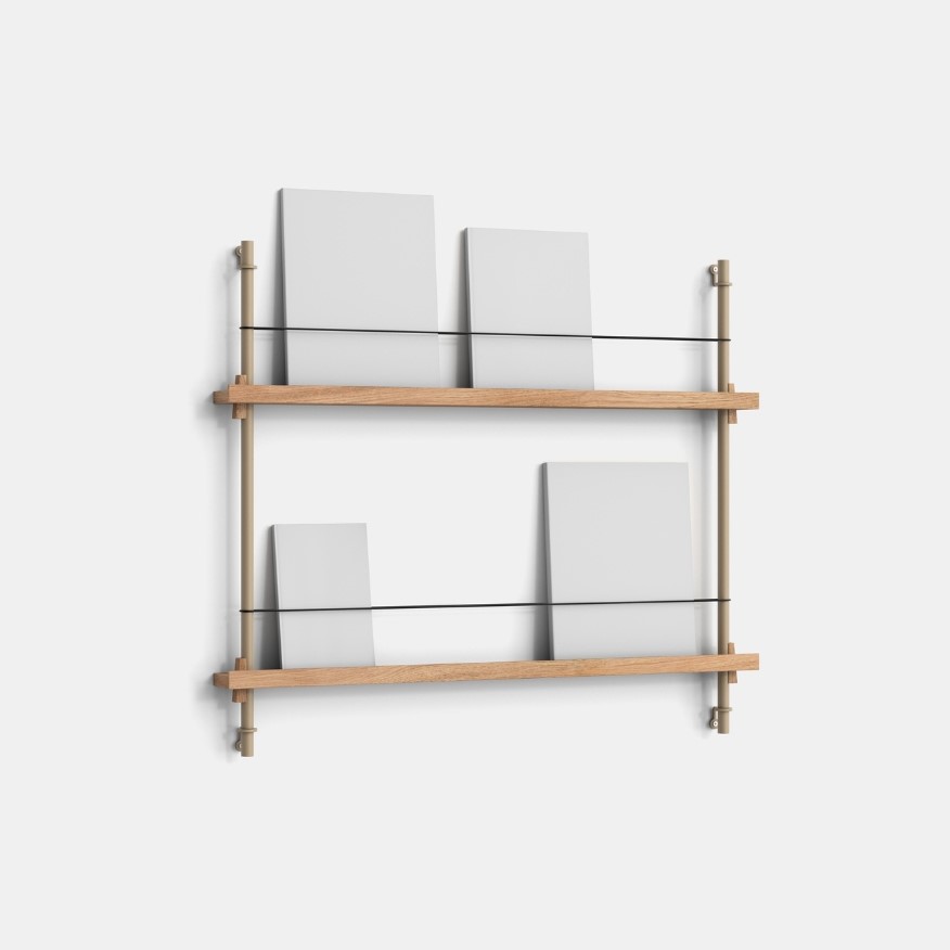 Policový systém Magazine "MS.65.1." MOEBE BARVA: Oak / Warm Grey