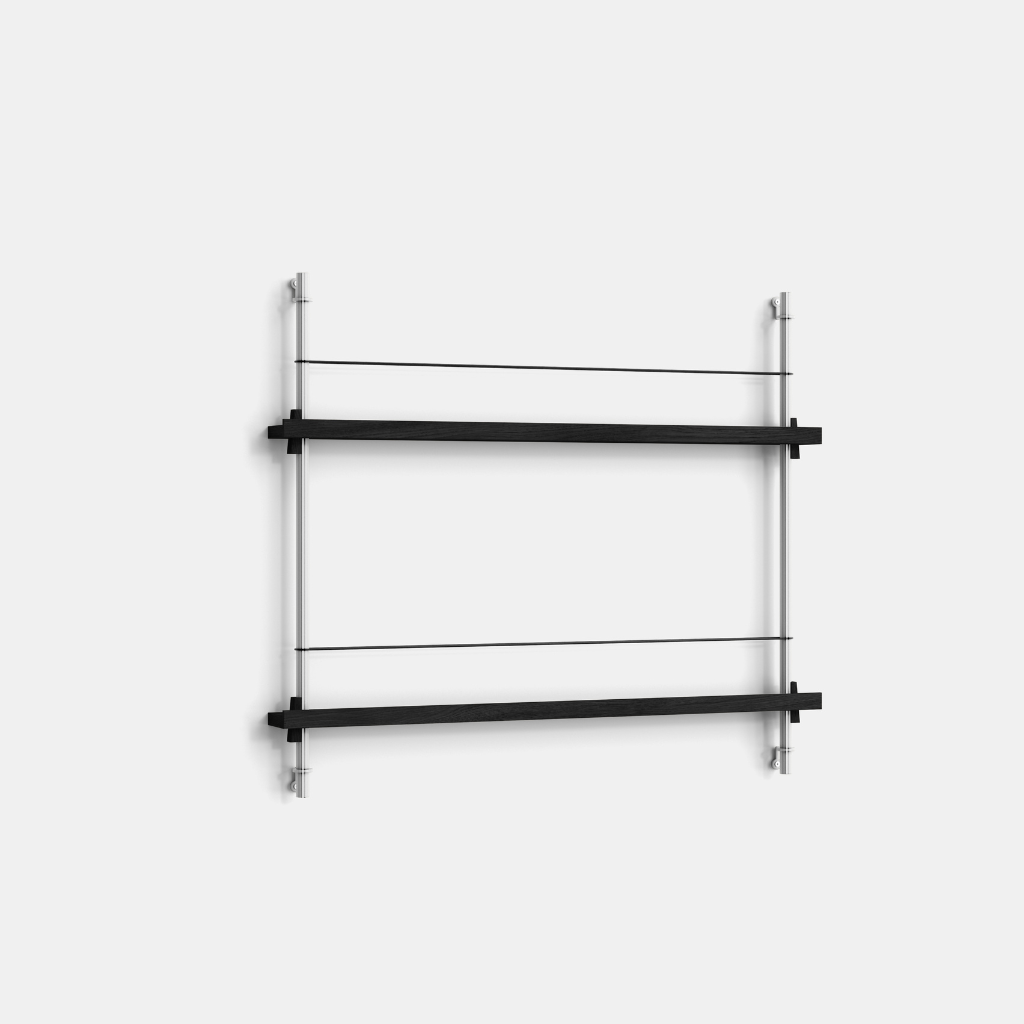 Policový systém Magazine "MS.65.1." MOEBE BARVA: Black / Stainless Steel