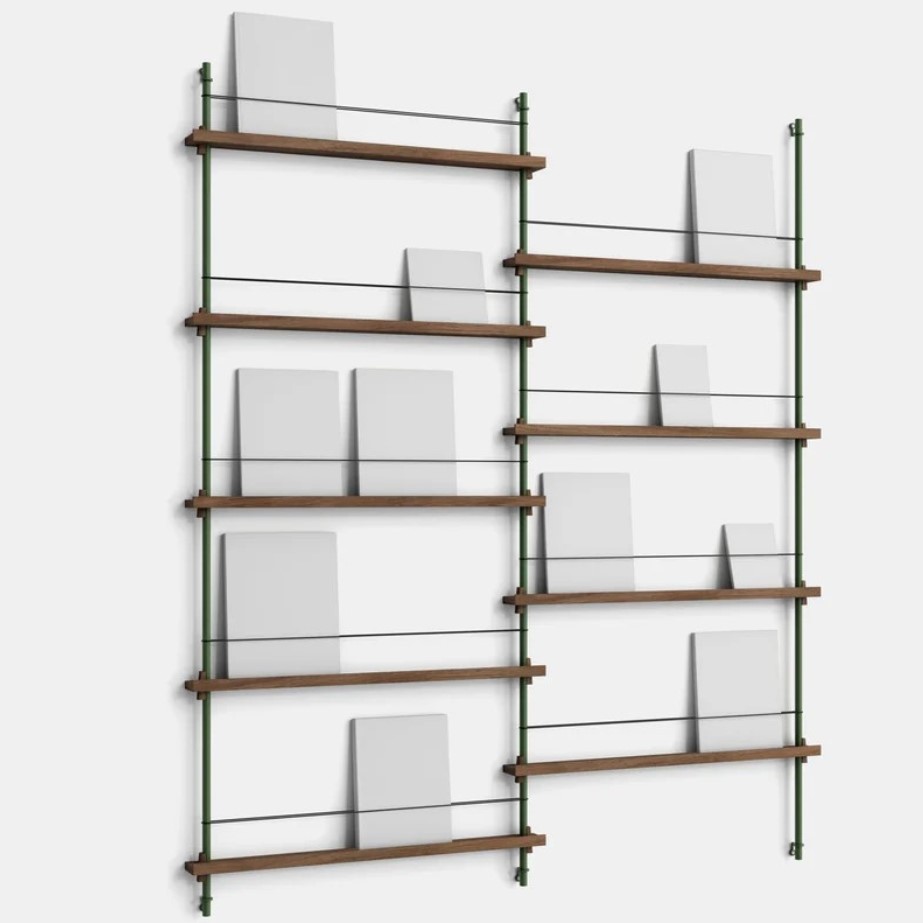 Policový systém Magazine "MS.180.2." MOEBE BARVA: Smoked Oak / Pine Green
