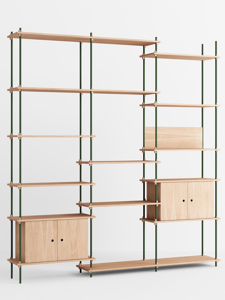Policový systém Floor "S.255.3.B." MOEBE BARVA: Oak / Pine Green