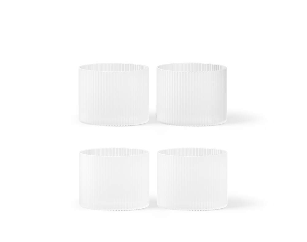 Skleničky Ripple Low - 4 kusy "Frosted" ferm LIVING
