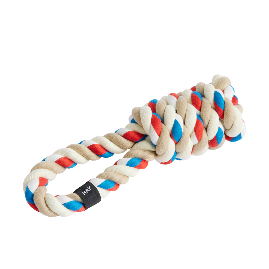 HAY DESIGN Provazová hračka pro psy Rope "Red / Turquoise / Off-White" HAY