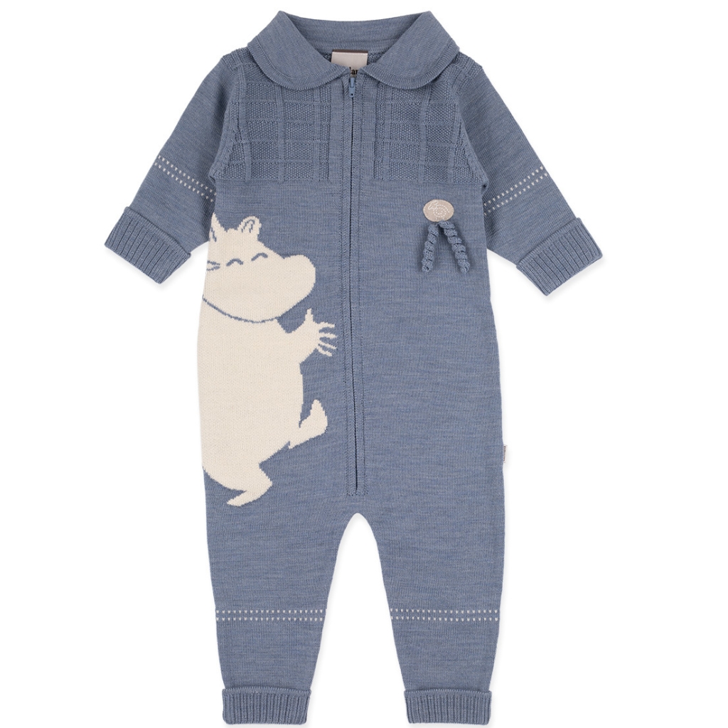 Dětský merino overal Moomin "Medium Blue" Lillelam VELIKOST: 86/18 měsíců
