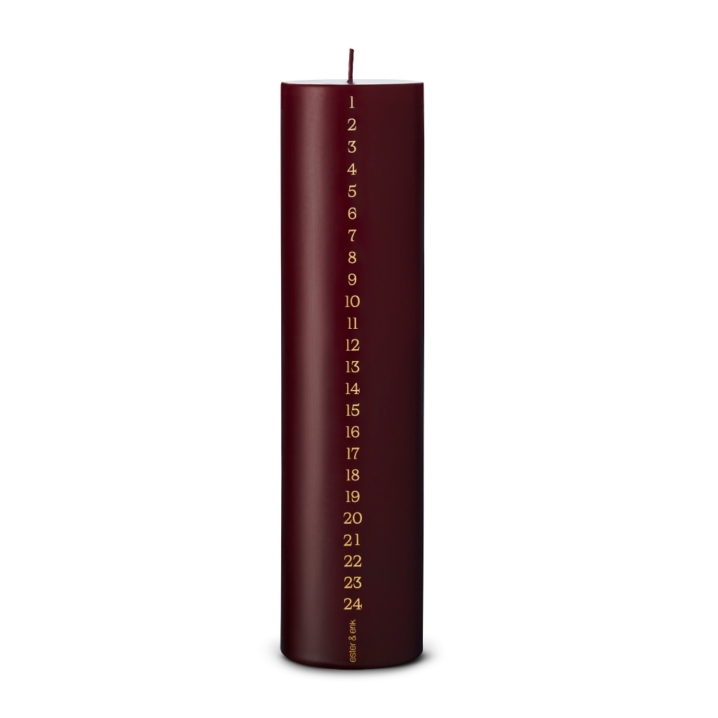 Adventní svíčka Pillar Calendar "Deep Wine" Ester & Erik