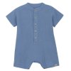 Dětský mušelínový overal s krátkým rukávem v modré barvě od HutteliHut