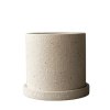 Květináč Grow Pot L "Creme Structure" - keramický se strukturovanou vnější stranou a glazovanou vnitřní stranou - výška 14 cm a průměr 13 cm - značka DBKD