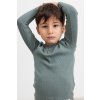 Dětské triko z modalu s dlouhým rukávem a knoflíčky "Dusty Green" MarMar