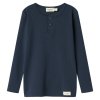 Dětské triko z modalu s dlouhým rukávem a knoflíčky "Pilot Navy" MarMar