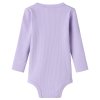 Dětské body z modalu s dlouhým rukávem a knoflíčky "Soft Lavender" MarMar