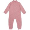 Merino overal v růžové barvě se záplatami na kolenou pro batolata a děti do 2 let