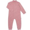 Merino overal s dlouhým rukávem v růžové barvě - pro aktivní pohyb dětí