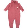 Roztomilý overal se zipem pro děti ze 100% merino vlny v třešňové barvě od značky Lilellam