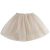 Dívčí tylová sukně v krémové barvě s metalickým třpytem od značky Donsje - pohled zezazu