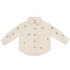 Dětská košile s dlouhým rukávem v krémové barvě od značky Donsje