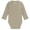 Dětské body z modalu s dlouhým rukávem v béžové barvě - pohled zezadu