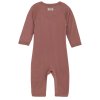 Dětský pyžamový overal ze směsi vlny a hedvání v růžové barvě - pohled zezadu