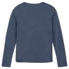 Dětské triko s dlouhým rukávem ze směsi vlny a hedvábí v tmavě modré barvě - pohled zezadu