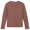 Dětské triko s dlouhým rukávem ze směsi vlny a hedvábí v růžové barvě - pohled zezadu