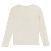 Dívčí tričko s dlouhým rukávem ze směsi modalu a organické bavlny v krémové barvě - pohled zezadu