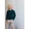 Dětský vlněný svetr z merino vlny a kašmíru v tmavě zelené barvě od značky Holmm