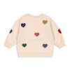 Dětská mikina v krémové barvě se srdíčky od značky Konges Sløjd - pohled zezadu