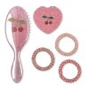 Dětský růžový hřeben, zrcátko a gumičky do vlasů