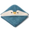 Osuška s kapucí ve tvaru tučňáka v modré barvě pro nejmenší od Liewood