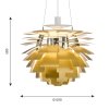 Závěsné svítidlo PH Artichoke Ø 60 cm "Brass" Louis Poulsen