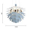 Závěsné svítidlo PH Artichoke Ø 60 cm "Dusty Blue / Brass" Louis Poulsen
