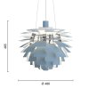 Závěsné svítidlo PH Artichoke Ø 48 cm "Dusty Blue / Chrome" Louis Poulsen