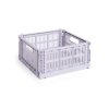 Úložný box Colour Crate Medium Square ve fialkové barvě od značky HAY