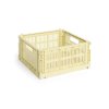Úložný box Colour Crate Medium Square ve světle žluté barvě od značky HAY