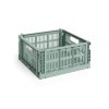 Úložný box Colour Crate Medium Square v zelené barvě od značky HAY