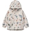 Nepromokavá béžová bunda s mořskými zvířátky od značky Liewood