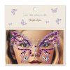 Samolepící kamínky na tvář ve tvaru motýla ve fialové barvě