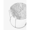 Stolička Wire Stool z leštěné nerezové oceli a mramorové desky v marble odstínu - v podobě odkládacího stolku