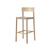 Barová židle Betty TK15 v přírodním dubovém provedení s lněným sedákem od &Tradition