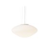 Závěsné svítidlo Mist AP20 s nevětším průměrem z opálového skla s detaily z bílého hliníku od &Tradition