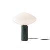 Stolní lampa Mist AP17 se stínidlem z ručně foukaného opálového skla a mramorového podstavce