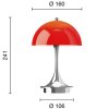 Přenosná lampa Panthella 160 V3 "Chrome Opal Red" Louis Poulsen