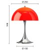 Přenosná lampa Panthella 250 "Chrome Opal Red" Louis Poulsen