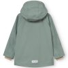 Dětská zateplená nepromokavá bunda v zeleno-modré barvě od Mini A Ture - zezadu, pohled na kapuci a reflexní prvky